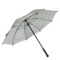 Fashion gray color wood straight premium promotional solid stick umbrella